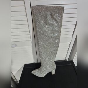 Rhinestone Over the knee boots